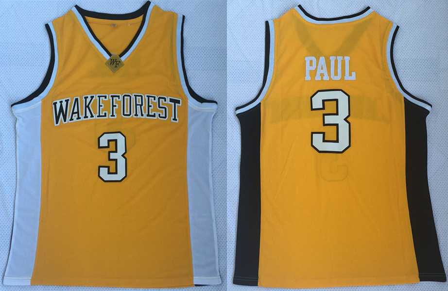Wake Forest University 3 Chris Paul Yellow College Basketball Jersey,We sell and wholesale Wake Forest University 3 Chris Paul Yellow College Basketball Jersey on line form chian!